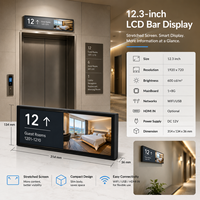 Pantalla LCD de 12.3 Pulgadas, 600cd/m2, WiFi, USB, para Publicidad Multimedia en Ascensores, Ultra Ancha y Estirada