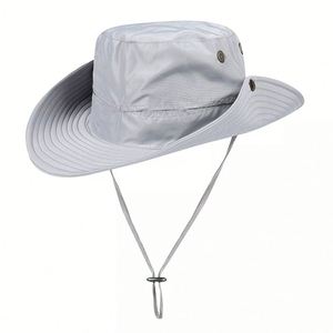 Safari al aire libre Boonie Hat Unisex Verano Protección UV Pesca Viajes Ciclismo con cordón - Product Image 4