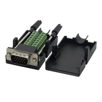 Adaptateur VGA15 mâle/femelle vers bornier avec boîtier
