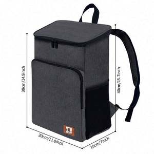 Nevera portátil de aluminio de gran capacidad de 20L para 36 latas de cerveza, cesta isotérmica para pícnic al aire libre, mochila nevera para almuerzo - Product Image 2