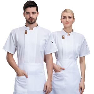 Abito da cuoco estivo a manica corta personalizzato <span class=keywords><strong>per</strong></span> <span class=keywords><strong>ristorazione</strong></span> Hotel ristorante e cucina <span class=keywords><strong>abiti</strong></span> da lavoro <span class=keywords><strong>per</strong></span> pasticceria - Product Image 1