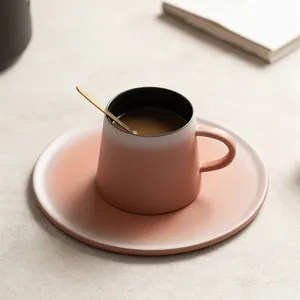 Tasses et soucoupes à café au Latte personnalisables en céramique, design de luxe Original de haute valeur, tasse à thé en porcelaine exquise