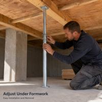 Étai métallique réglable Q235 galvanisé pour coffrage de dalle de plancher, support temporaire de construction