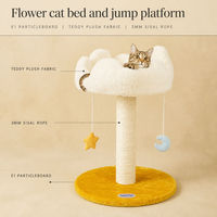 Arbre à chat en forme de nuage avec griffoir en sisal, lit en peluche pour chat, plateforme, mobilier d'intérieur pour animaux de compagnie, 35x35x50cm, durable