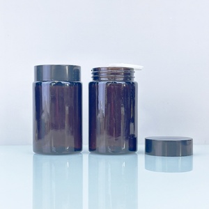 Tarro de vidrio ámbar de 5g, 10g, 15g, 20g, 30g, 50g, 100g, 200g, 1oz, 2oz, 200ml, 6oz, 250ml, 8oz con tapa negra o tapa de aluminio - Product Image 3
