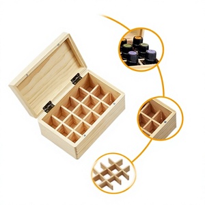 Boîte à Huiles Essentielles Autoportante en Bois Poli Réutilisable Thème Croix pour Présentation et Rangement de Cadeaux d'Affaires – Contient 40 Huiles Essentielles Standard - Product Image 4