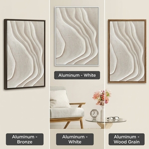 <span class=keywords><strong>Peinture</strong></span> à l'huile peinte à la main, grande <span class=keywords><strong>peinture</strong></span> à l'huile crème Wabi-Sabi, <span class=keywords><strong>abstraite</strong></span>, cadre en alliage d'aluminium, personnalisable, vente en gros pour <span class=keywords><strong>galerie</strong></span> - Product Image 5
