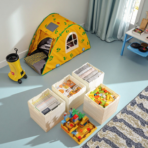 Caja de Juguetes Plegable Ecológica de Plástico PP para Niños, Diseño Cuadrado Grande, Organizador Resistente, Capacidad de 20-35L, Carga de 10kg, Fácil de Limpiar - Product Image 1