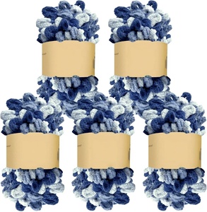 Fil chenille gonflant pour tricot manuel, fil polyester bouclé en boucle pour tricot à doigts - Product Image 1