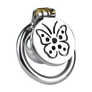 อุปกรณ์ล็อคความบริสุทธิ์สำหรับผู้ชาย ลายผีเสื้อใหม่ ทำจากโลหะ สแตนเลส ใช้สำหรับการออกกำลังกาย รูปทรงกรงนก - Product Image 2