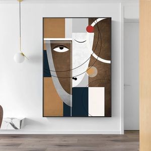 Peinture abstraite moderne de <span class=keywords><strong>Picasso</strong></span>, peinture de visage en forme de puzzle, affiches géométriques, impressions, art mural, image, peinture sur toile - Product Image 3