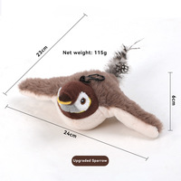 Jouet pour chat interactif en peluche, oiseau volant télécommandé, rechargeable, nouvelle vente, simulation d'oiseau électrique