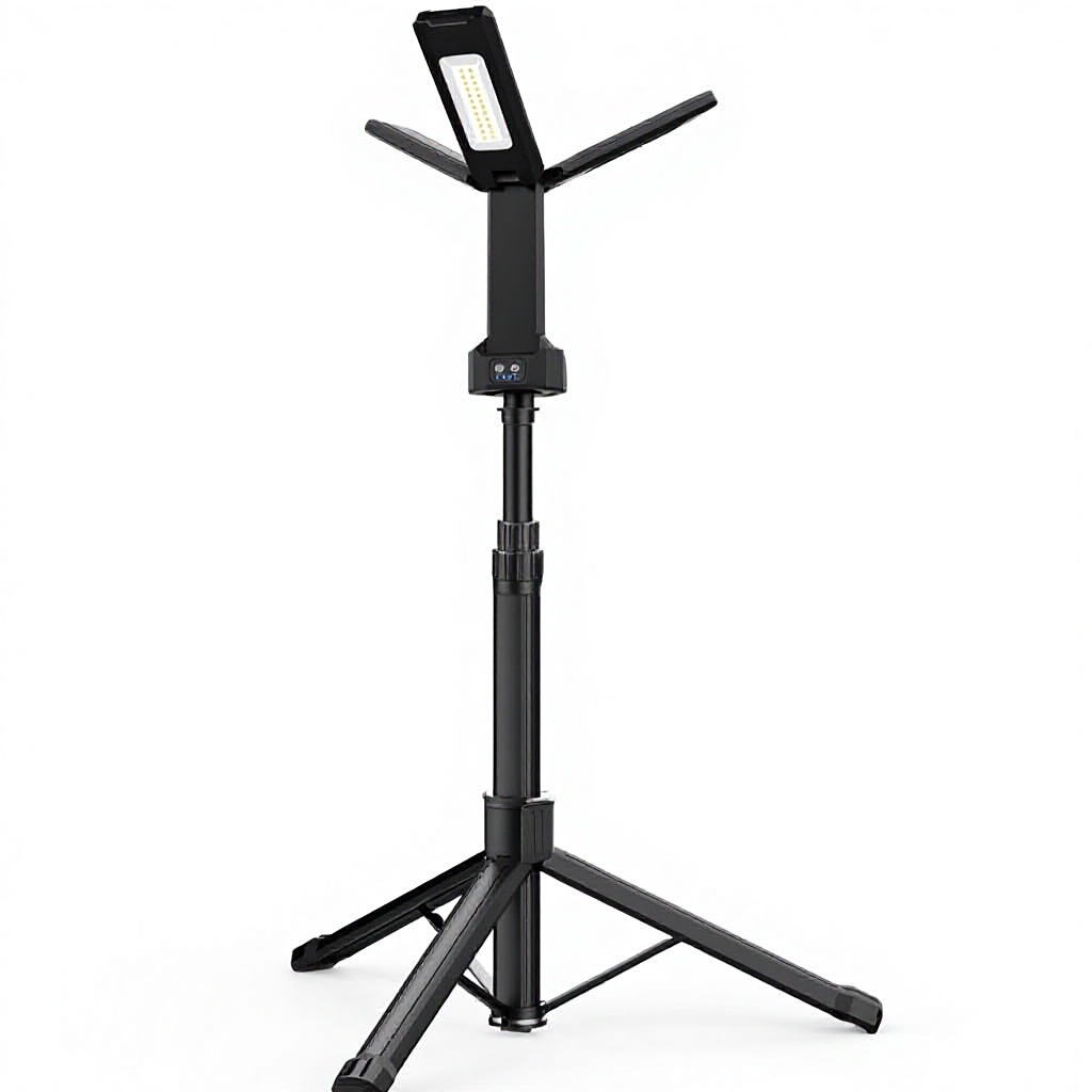 Rechargeable LED Work Light Stand Aluminum 67" Portable Cordless 12V 8AH Battery 500/1500/2500 Lumen 4000/6500K Dimmable Light