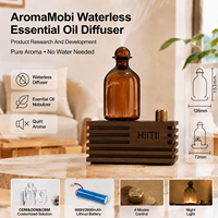 Diffuseur d'huiles essentielles nébulisant HIITII, rechargeable, sans eau, fonctionnement silencieux, éclairage LED, design minimaliste, portable