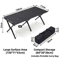 Table pliante pour œufs roulés, cadre en acier au carbone, imperméable, pliable, compacte, pour le camping en plein air, le pique-nique, la plage