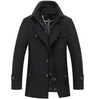 Manteau Long d'Hiver en Laine de Haute Qualité pour Hommes