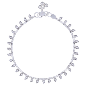 Cadena tobillera de plata 925 embellecida con formas de Cachemira - Product Image 1