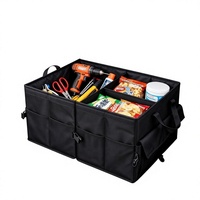 Organisateur de coffre de voiture pliable en tissu Oxford épaissi, boîte de rangement portable multifonctionnelle, ensemble d'équipement de camping en plein air