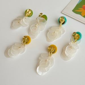 Pendientes de clip con diseño de espiral antimosquitos, flor, aguacate, borla de concha <span class=keywords><strong>natural</strong></span>, pañuelos para la cabeza, para mujer, Novedad 2025, Joyería con aguja de plata - Product Image 3