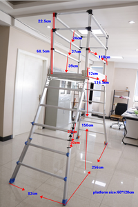 Deliladder Bậc Thang giàn giáo nhôm kính thiên văn gấp lại nền tảng làm việc đa năng - Product Image 6