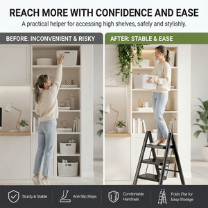 Poland Stock 3 Step <b>Folding</b> Step Ladder Carbon Steel Anti Slip Kitchen <b>Stool</b> EU Dropshipping - Product Image 2