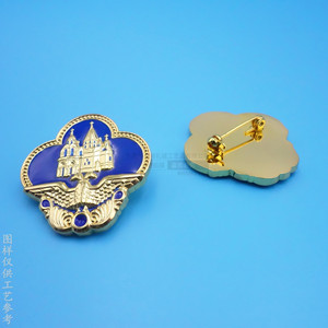 Custom Made Metal Brooch <b>Pin</b> 20mm Brass Baking Paint Electroplating Bright Finish Spring <b>Pin</b> Style Business Gift - Product Image 2