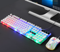 Kit de souris gamer pas cher, souris filaire avec rétroéclairage LED RGB, kit LED ergonomique, souris et clavier de jeu pour PC, combo de jeu E-Sport