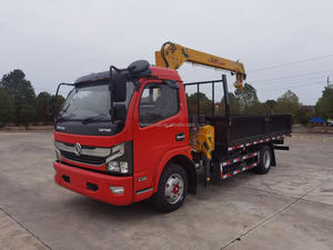 Camion de fret DFAC 6t à ridelles rabattables avec grue à flèche rigide de 2t, véhicule de manutention hydraulique auto-chargeur à vendre - Product Image 2