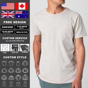 Kingsen High Quality Men's Cotton <b>T</b>-<b>Shirt</b> <b>with</b> <b>Pocket</b> Customizable Pattern and Logo Loose Fit <b>with</b> <b>Pocket</b> - Product Image 2