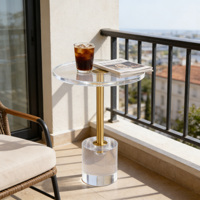 Table basse moderne en acrylique 100% neuve avec design portable pour le salon et la décoration de la maison