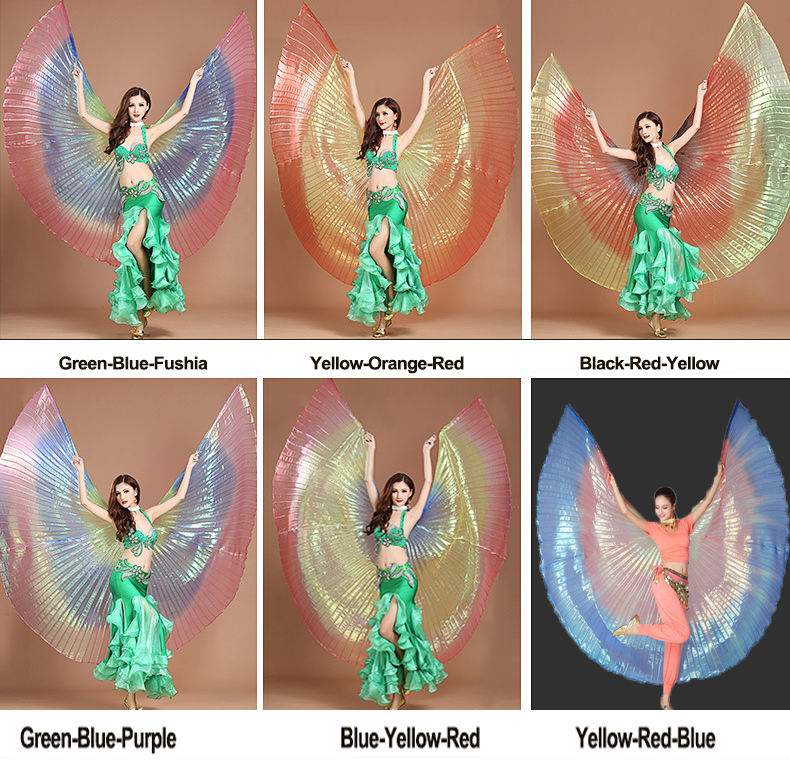 Costume Iside Con Accessori Costume Danza Del Ventre Con Ali Da Angelo Per Bambina Completo N 923305 - Foto 6