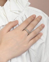 Anillo de Mujer de Alta Calidad, Estilo Art Deco Vintage, Oro Blanco de 18K, Oro Amarillo, Diamante Natural, Regalo de Aniversario