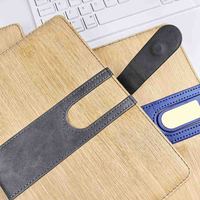 Carnet de notes professionnel N5049 en cuir PU A5 à grain de bois avec fermeture magnétique pour enregistrements de réunions et prise de notes