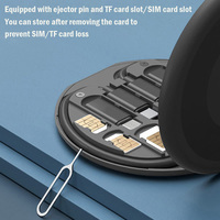 Kit de câbles de charge 6 en 1 Schitec Mirror, boîte de rangement pour carte SIM, ensemble de câbles de données multifonction pour appareil mobile