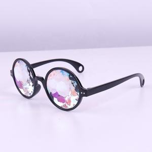 أسود نظارات كليدوسكوب 3D قوس قزح الهذيان بريزم حيود ، النظارات الشمسية المستديرة - Product Image 5