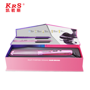 2024 Hot Sale Professional Natural Edge Bling Electric Dryer Straightener Detangling <strong>Hair</strong> Brush - Product Image 5