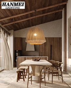 Zen-style Restaurant Bar-Cum-Motel With Handmade Bedroom Decoration Hanging Middle Size <b>LED</b> Made Braided Hemp <b>Rope</b> HM-HR-067 Mod - Product Image 2