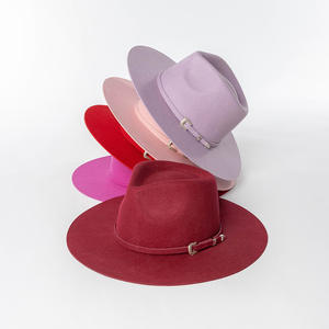 VW081 logotipo personalizado 100% lana australiana mujeres hombres ala ancha Western Jazz 100 lana Panamá Fedora sombrero de lana para mujeres - Product Image 1