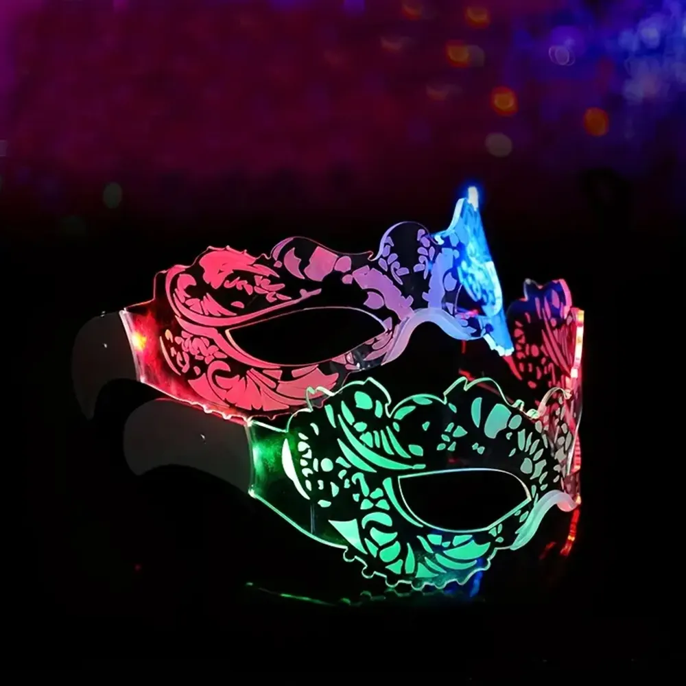 Halloween Festival Rave Clear Led Party Schmetterling Acryl Cosplay-Brillen Cyberpunk-Stil leuchtende Technologiebrille