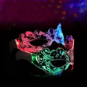 Cadılar bayramı festivali Rave temizle Led parti kelebek akrilik Cosplay gözlük Cyberpunk tarzı aydınlık teknoloji gözlük