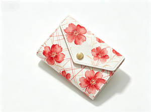 Cartera de PU con Estampado Floral para Mujer, Estilo Japonés, Cierre de Botón, Uso Diario - Product Image 2