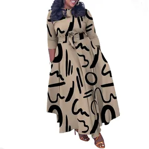 Tie Up African Oversized Long Dress 2024 New Fashionable Women s Clothing