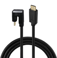 Kabel USB C Male ke Male 10Gbps 5A 4K 60Hz Bentuk U Sudut Kanan untuk Peralatan Industri Otomotif