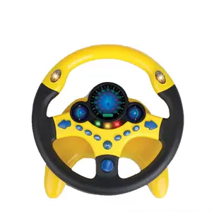 Volante educativo rotazione di 360 gradi giallo rosa educazione precoce simulazione per bambini guida giocattolo volante portatile