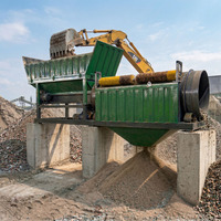 Crible rotatif fixe industriel à tambour pour compost, terre, gravier, sable et copeaux de bois