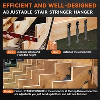 Support de poutre d'escalier dissimulé réglable et connecteur de terrasse pour poutres 2x12 Modèle FSH-2652