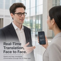 Lunettes de traduction IA en temps réel multilingues, lunettes audio intelligentes à oreille ouverte pour réunions d'affaires