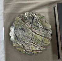 Plateau de vanité rond en marbre naturel, plateau de salle de bain pour bijoux et parfum