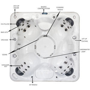 गर्म बिक्री हॉटटब आउटडोर गर्म स्पा ट्यूब्स आउटडोर गर्म टब 6 लोगों मालिश पूल किम फ्रीीन थोक - Product Image 5