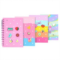 Cuaderno Espiral con Anillas, Diseño Divertido, A5, para Estudiantes, Papelería, Cuaderno de Hojas Sueltas Coloridas